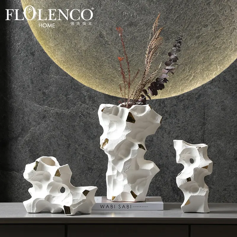 Flolenco Keramische Rotstuin Vaas Huis Woonkamer Decoratie Handwerk Creatieve Bloemstuk Vazen Tafelblad Ornament