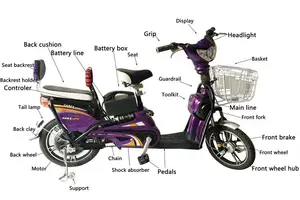 Meist verkaufte Produkte 48V 350W E-Bike-Motor-Scooter niedrige Stufe Elektro fahrrad für 2 Personen
