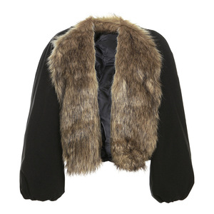 Stile <span class=keywords><strong>moda</strong></span> autunno nuovo colore solido ampio Cardigan con colletto <span class=keywords><strong>in</strong></span> lana di strada manica lunga cappotto di pelliccia abbigliamento donna - Product Image 5