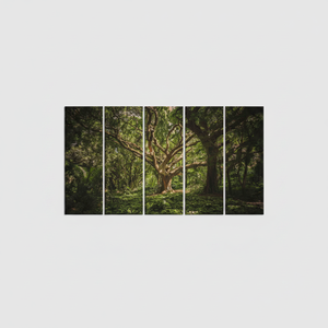Minimalist Old Tree Landscape <b>Canvas</b> Print: Elegant <b>Wall</b> Art,SET OF 5 <b>CANVAS</b> - Product Image 2