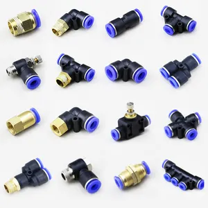 1/8" 1/4" 3/8" 1/2" Pneumatic Machine Cylinder Parts Accessories Pneumatic Pipe Connector Pneumatic Tube Fittings