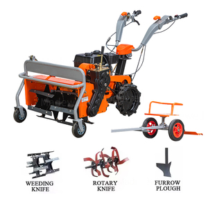 Cultivadora Agrícola Multifuncional con Cuchilla Desmalezadora, Cuchilla Rotatoria y Accesorios de Arado de Surcos, Diseño Naranja y Gris - Product Image 1