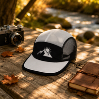 Topi Lari Snapback Berkualitas Tinggi dengan Logo Custom, Tanpa Struktur, Bahan Nylon Bernapas, untuk Olahraga Outdoor dan Camping, 5 Panel