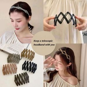 Portable Folding Plastic Butterfly Hair Band Women Solid Color Non-Slip Korean Face Wash Girls Travel Hair <b>Accessories</b> - Product Image 1