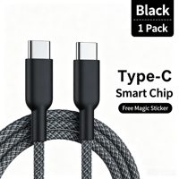 Câble de données tressé en cuivre pur OEM ODM, double Type-C, charge rapide PD 60W, transfert de données, compatible avec les téléphones mobiles iPhone