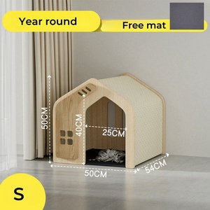 <strong>Dog</strong> <strong>House</strong> with <strong>Wooden</strong> Frame for Small <strong>Dogs</strong> or Cats Wood Pet <strong>House</strong> with Fabric Cushion for Indoor - Product Image 6