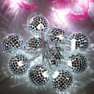 10 LED Disco sfera specchio festa stringa di luce per interni all'aperto di natale lanterna vacanza muro albero April giorno dello sciocco Ramadan - Product Image 4