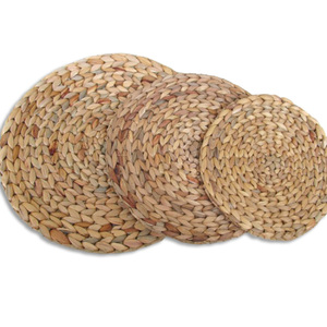 Hot Selling Wholesale Custom Natural Material <b>coaster</b> Vietnam Boho Hand Made Round Water Hyacinth Woven <b>Table</b> Decor Placemats - Product Image 1
