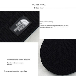 Bán Buôn Lạnh Dệt Kim <span class=keywords><strong>Beanie</strong></span> Mũ Người Đàn Ông Của Phụ Nữ Unisex Dành Cho Người Lớn Vá Nhãn Mùa Thu Mùa Đông Rắn Màu Sắc Thiết Kế Dệt Kim <span class=keywords><strong>Beanie</strong></span> Mũ - Product Image 2