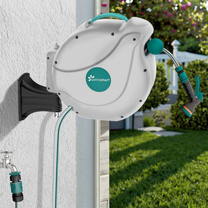 Gretenkraft áp lực cao nhiệm vụ nặng nề có thể thu vào vườn Hose Reel với 8 chức năng phun PVC Hose cho tưới nước, rửa xe - Product Image 1