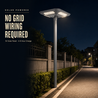 Lampe solaire de jardin 50W à montage sur poteau, éclairage LED extérieur avec détection de mouvement IP65 pour parc, allée, aménagement paysager