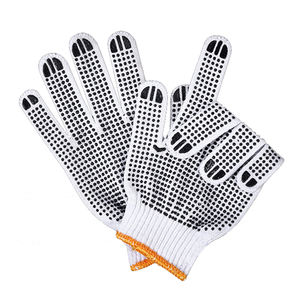 Guantes de punto de algodón blanco de seguridad para jardinería, protección laboral barata, guantes de punto de lana - Product Image 1
