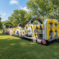 Prix d'usine, grand équipement d'amusement extérieur, parcours d'obstacles gonflable, taille personnalisée, terrain d'obstacles gonflable géant pour adolescents