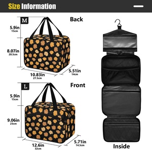 Hawaiian Women's Makeup <b>Bag</b> Puakenikeni Flower Aloha Custom Print Large Foldable Kit Hanging <b>Toiletry</b> <b>Bag</b> Travel <b>Bag</b> with Logo - Product Image 2