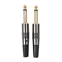 Connecteur audio mono TS 6,35 mm (1/4 pouce) noir à souder pour guitare, basse, amplificateur, instrument - Vente en gros