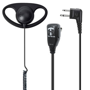 Microphone supra-auriculaire en forme de D TechSide TSTV-O, PTT 2 broches pour écouteur, compatible avec fabrication chinoise, prix d'usine - Product Image 1