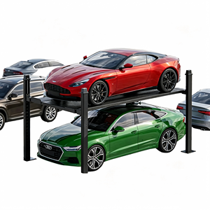 Lève-voiture de stationnement portable à 4 montants avec rampe en aluminium, élévateur de stationnement électro-hydraulique pour équipement de garage - Product Image 1
