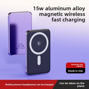 Batteries externes portables étanches à chargement rapide magnétique sans fil 22,5 W 10000 mAh avec logo personnalisé, options de vente en gros 15 W - Product Image 4