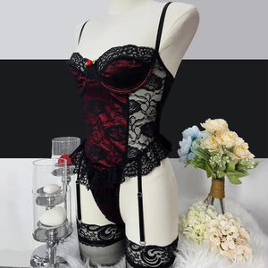 Nuovo stile Sexy calza Sexy Sexy intimo body Top con ferretto biancheria intima giarrettiera Set di Halloween 2 pezzi tuta uniforme - Product Image 1