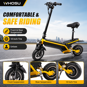 Modernes Design Elektrischer Roller 500W Beschleunigungsmotor Faltbar 10-Zoll Aufblasbare Reifen Sitze >50km/h Höchstgeschwindigkeit - Product Image 5