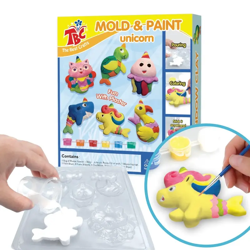 OEM डिजाइन निर्माता रचनात्मक शैक्षिक खिलौना प्लास्टर पेंटिंग उपकरण मोल्ड प्लास्टर चित्रकला सुंदर गुड़िया बच्चों के लिए कला