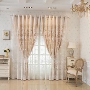 Fabricante al por mayor de lujo de estilo europeo ventana bordada cortinas de encaje transparente café Beige gris sala de estar decorar cortina - Product Image 2