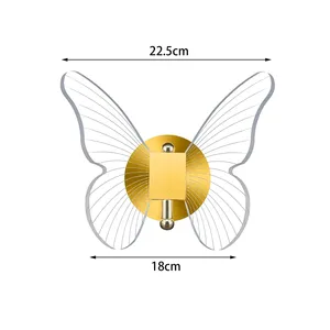 Lampe murale Led tricolore en acrylique, lumières décoratives pour salon, appliques pour chambre à coucher, intérieur moderne et élégant en métal - Product Image 2