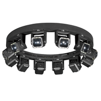 Sistem Pencahayaan Kinetik 12*80W RGBW Beam Moving Head Ring Light 2 Derajat Sinar Tajam 6m Jangkauan 3 Unit DMX Winch