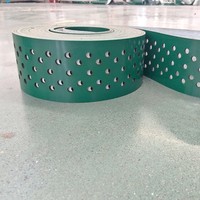 Nouvelle Bande Transporteuse en PVC Perforé Durable à 1 Couche |   Machines de poinçonnage par aspiration pour le positionnement des évents d'aération et des drains d'eau, avec perçage au laser