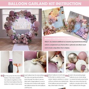<span class=keywords><strong>Kit</strong></span> de Arco de Globos Rosa Pastel y Morado, Guirnalda de Globos de Lavanda Doble Relleno, Decoraciones para Baby Shower y Fiesta de Cumpleaños de Niña - Product Image 4