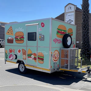 Best Sale Mobile Square Van <b>Vintage</b> Cart Coffee Trailer Bbq Pizza Truck Food Trailers Fully Equipped Kitchen - Product Image 4