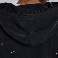 Sweat-shirts à capuche pour hommes, OEM, haute qualité, vente en gros, en coton épais, unis, coupe ample, épaules tombantes, avec fermeture éclair, doublure gaufrée, effet délavé à l'acide et usé