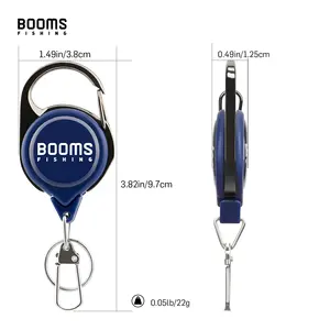 Customized Logo Retractable Keychain Fly Fishing Zinger Retractor 9.7cm Retractable Badge Reel Holder Hanging Rope Accessories