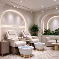 Nouvelle étagère de présentation, chaise de manucure, fournitures de salon de beauté tout-en-un, bureau de réception personnalisé, collecteur de poussière LED, mobilier de magasin