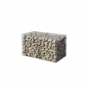 Canasta de Gabión de Hierro Galvanizado Plateado, Rectangular, Paquete de 4, para Cercas y Uso en Exteriores - Product Image 1