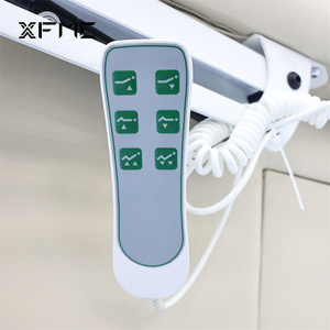 Lit facial beige de luxe pour salon de beauté Spa Lit de spa électrique à 2 moteurs Table de lit de <span class=keywords><strong>massage</strong></span> Télécommande haut et bas avec rangement - Product Image 6