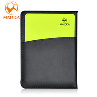 Cartera de Árbitro de Fútbol de PU Negro de Alto Rendimiento y Durabilidad con Tarjetas Rojas y Amarillas 12*9cm, Logotipo Personalizado Disponible