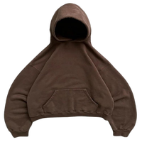 Sweat à capuche oversize en molleton doux de coton pour homme, coupe courte, épaules tombantes, logo personnalisé, direct usine, coupe carrée, impression en relief