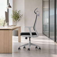 Chaise de bureau exécutive moderne ergonomique avec accoudoirs réglables, en maille nylon, style élévateur, économique, pour conférences et usage scolaire