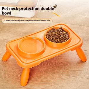 Bol pour animaux de compagnie en plastique PP à angle incliné sain, hauteur de 4,72 pouces, deux compartiments, protégeant la colonne cervicale pour les chiens de petite et moyenne taille, facile - Product Image 4