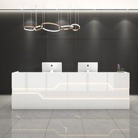 Comptoir de réception de bureau, comptoir lumineux, minimaliste, moderne, personnalisable, comptoir de bar commercial de luxe