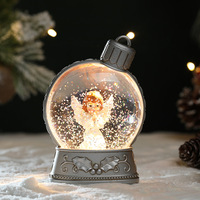 Nouvelle lanterne de Noël créative à LED, ornement de bureau en forme d'ampoule, boule de cristal en résine, surprise, lanterne de Noël, veilleuse, cadeau