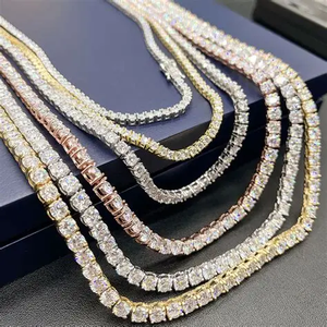 Nouveau <span class=keywords><strong>Collier</strong></span> et Bracelet Tennis <span class=keywords><strong>en</strong></span> <span class=keywords><strong>Or</strong></span> Véritable avec Diamants de Laboratoire CVD HPHT, <span class=keywords><strong>Or</strong></span> <span class=keywords><strong>Blanc</strong></span> 18K 14K, 2mm 3mm 4mm 5mm, Certificat IGI <span class=keywords><strong>pour</strong></span> <span class=keywords><strong>Femme</strong></span> - Product Image 2