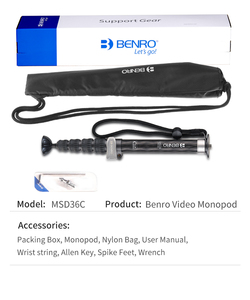 Monopode Selfie Stick en Fiber de <span class=keywords><strong>carbone</strong></span>, trépieds étanches en Fiber de <span class=keywords><strong>carbone</strong></span> pour appareils photo, monopode panoramique à 360 degrés - Product Image 6