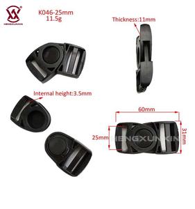 Clip de boucle à dégagement rapide latéral en plastique noir Double boucle de régulation Sangle POM Boucles en plastique pour sangle de sac photo - Product Image 2