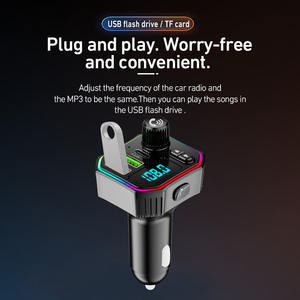 Accesorios portátiles para coche, reproductor de <span class=keywords><strong>MP3</strong></span> BT 5,0, llamada manos libres, transmisor FM inalámbrico para coche con luz ambiental de colores, para el coche, para el coche, para el año - Product Image 6