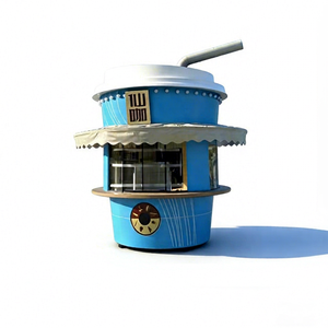 Retro Luxury Stainless Steel Food Trailer Fully Equipped Mobile Kitchen <b>BBQ</b> Grill Pizza & Hot Dog Customized Color Coffee Cup - Product Image 1