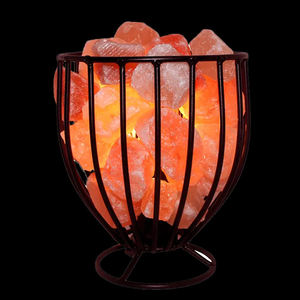 Lámpara de Sal Rosa del Himalaya en Cesta de Hierro Pulido con Atrapasueños Feng Shui para Decoración Espiritual y del Hogar, Regalo - Product Image 2