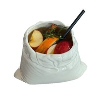 Mug en céramique créatif minimaliste en forme de sac, blanc lisse, 400 ml, tasse à café irrégulière pour café, latte et autres boissons