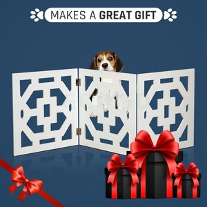 Valla de Madera Decorativa Expandible, Moderna y Ecológica para Perros Pequeños y Medianos, Barrera para Escaleras y Puertas - Product Image 6